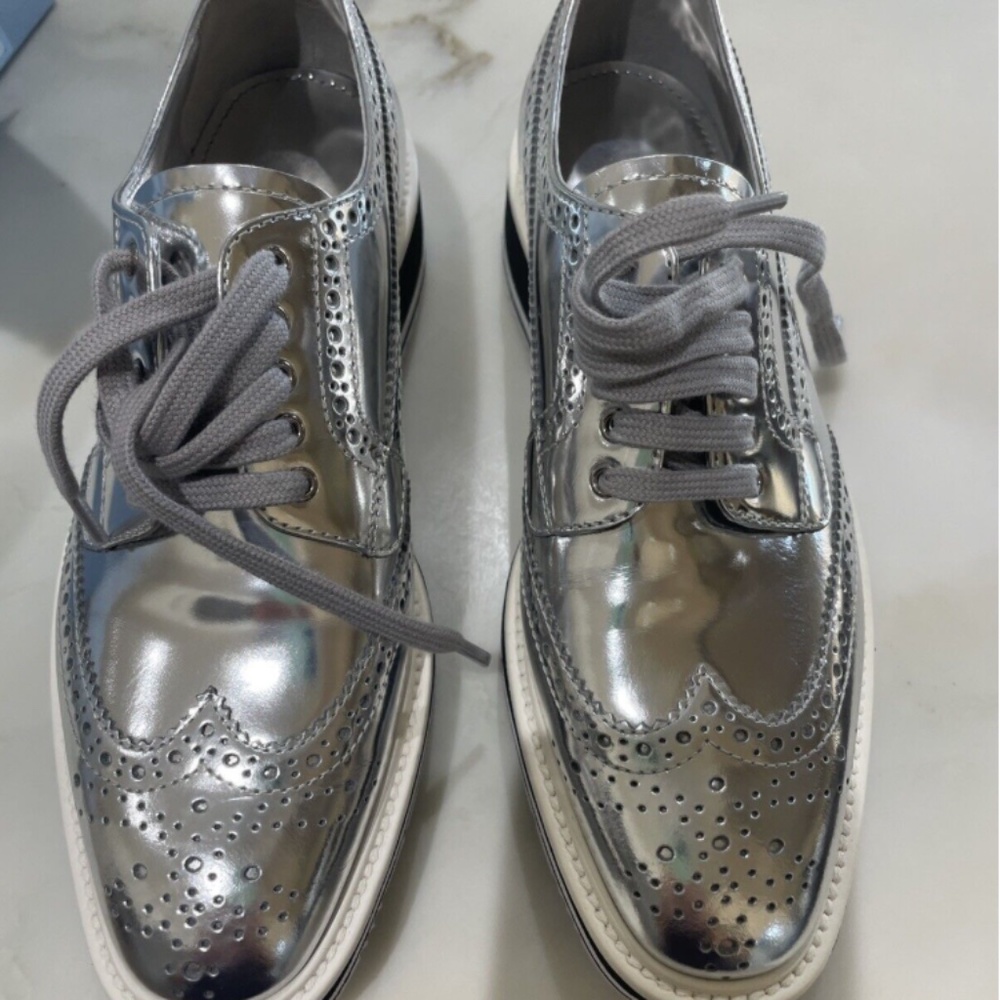NWT - Prada Loafer - calzature donna ballerinas/ flat - argento